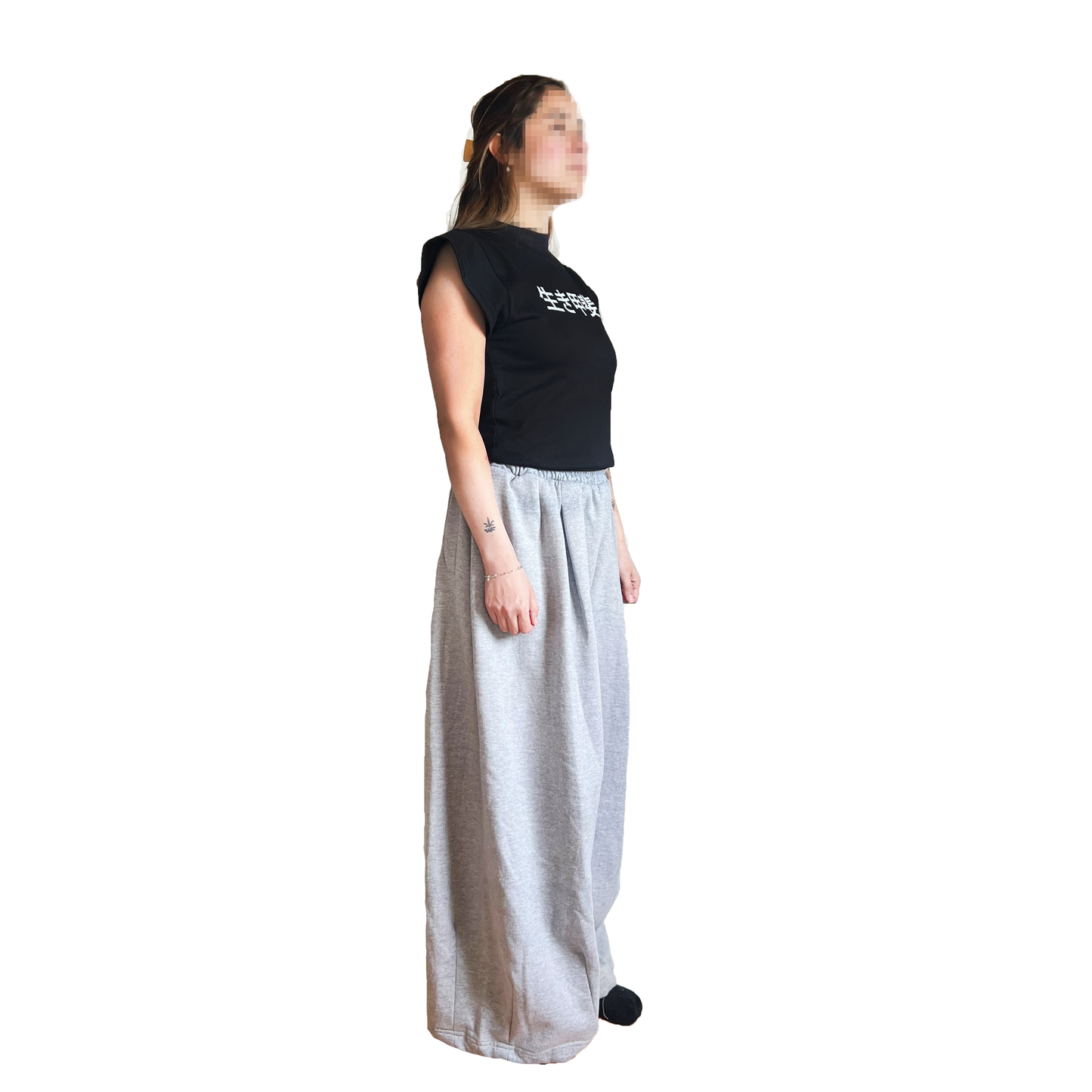 TSHIRT DROP 8 IKIGAI KANJI CROPPED FIT GRIS