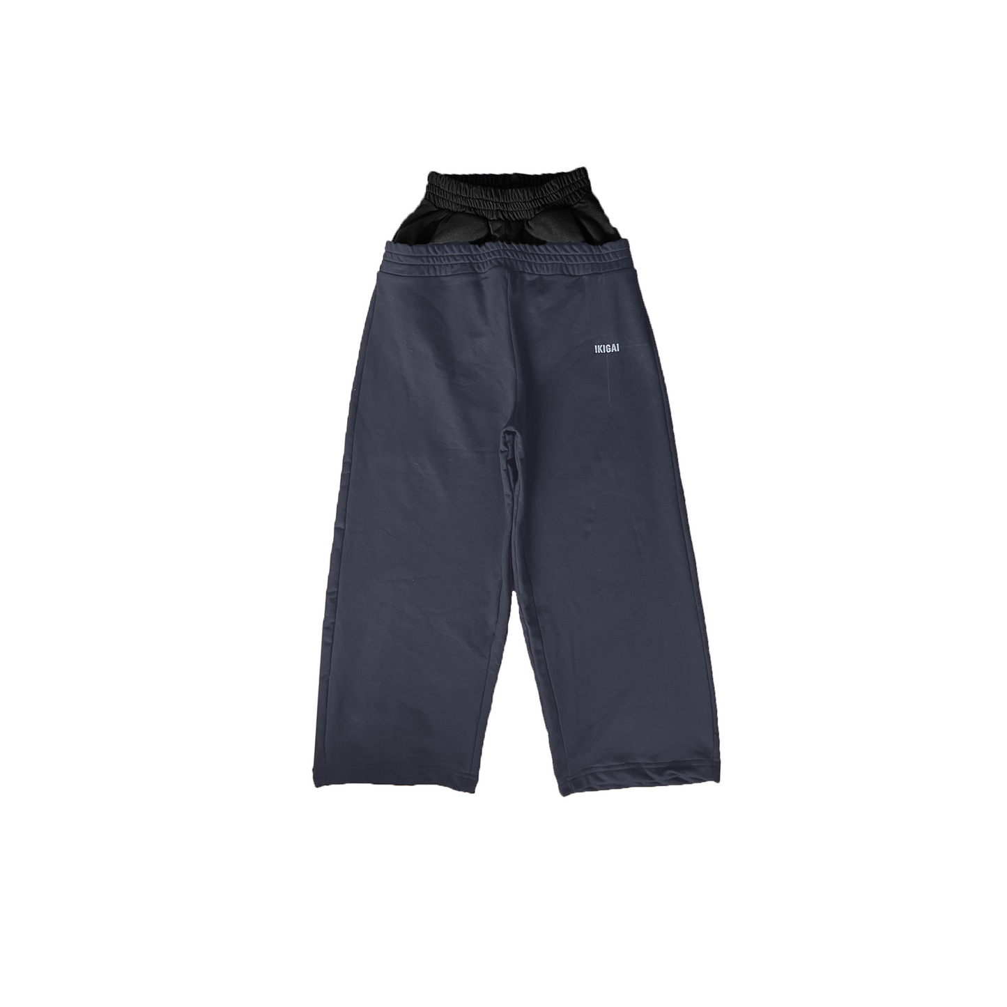 PANTALON DE BUZO BAGGY GRIS NEGRO