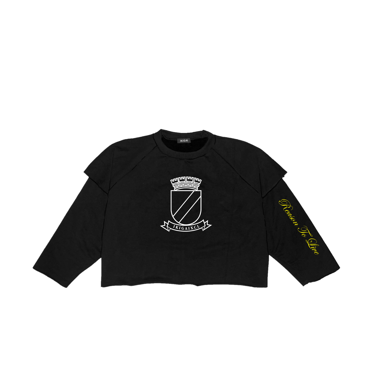 CREWNECK RECONSTRUIDO ESCUDO - NEGRO