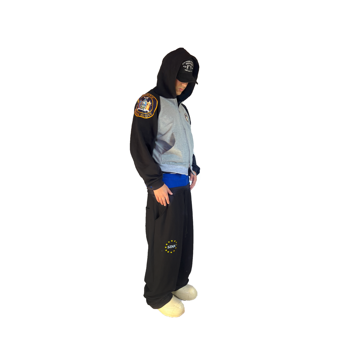 DROP X HOODIE ZIP UP RECONSTRUIDO - GRIS MELANGE