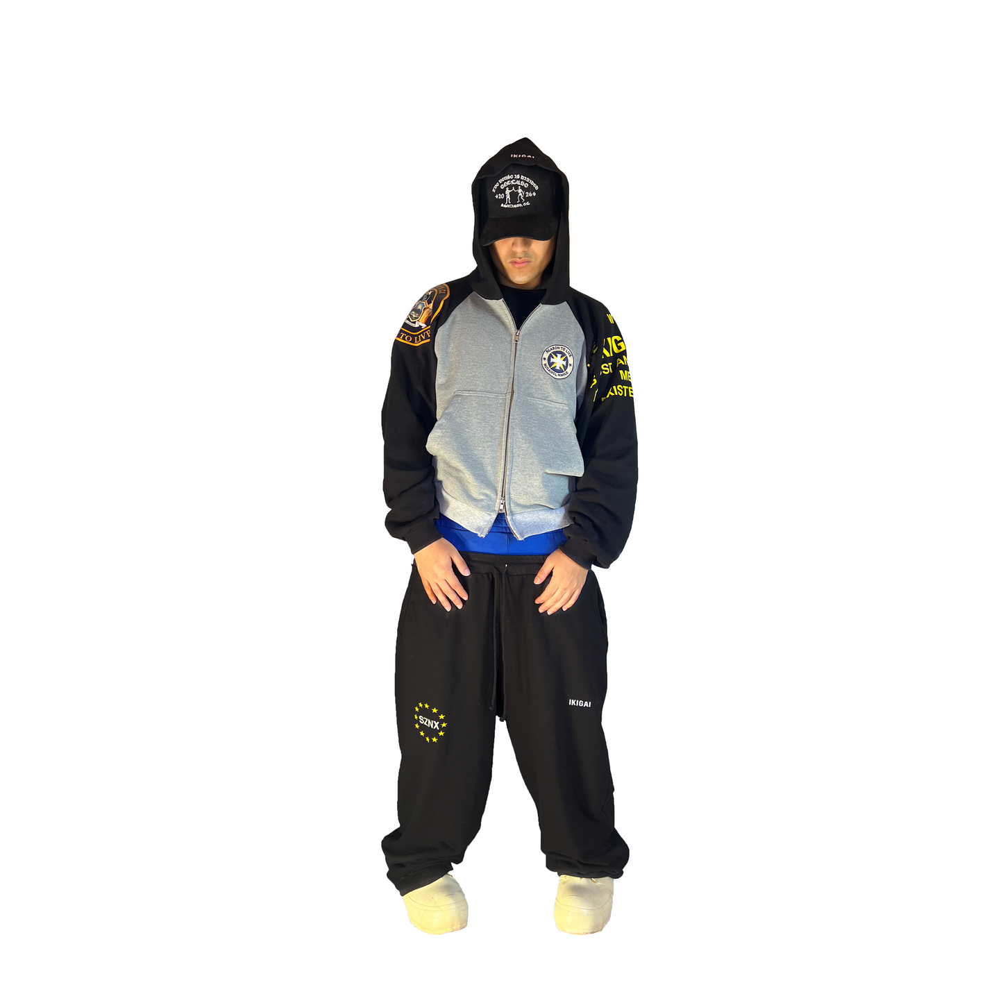 DROP X HOODIE ZIP UP RECONSTRUIDO - GRIS MELANGE