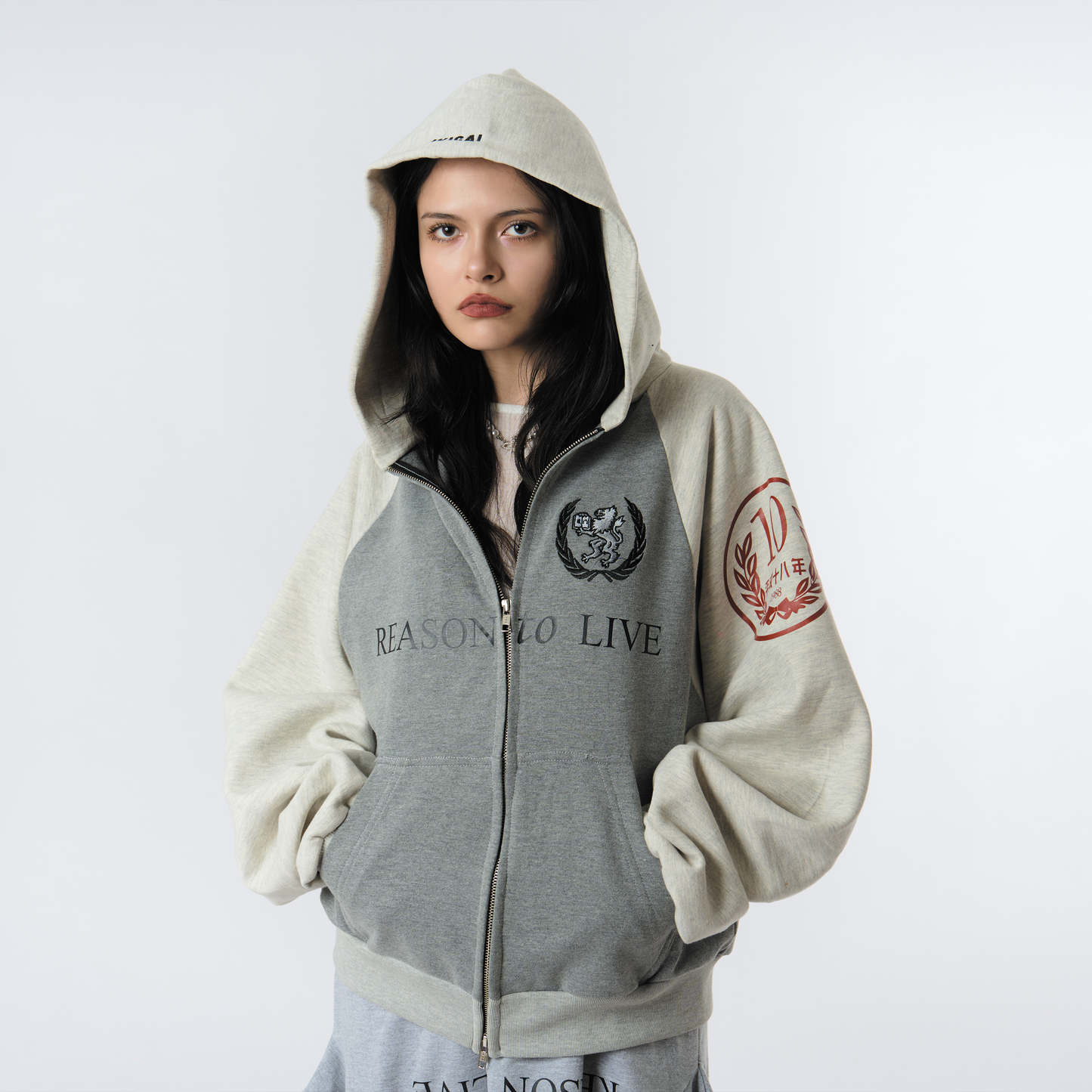 DROP 11 HOODIE RTL ZIP UP MELANGE