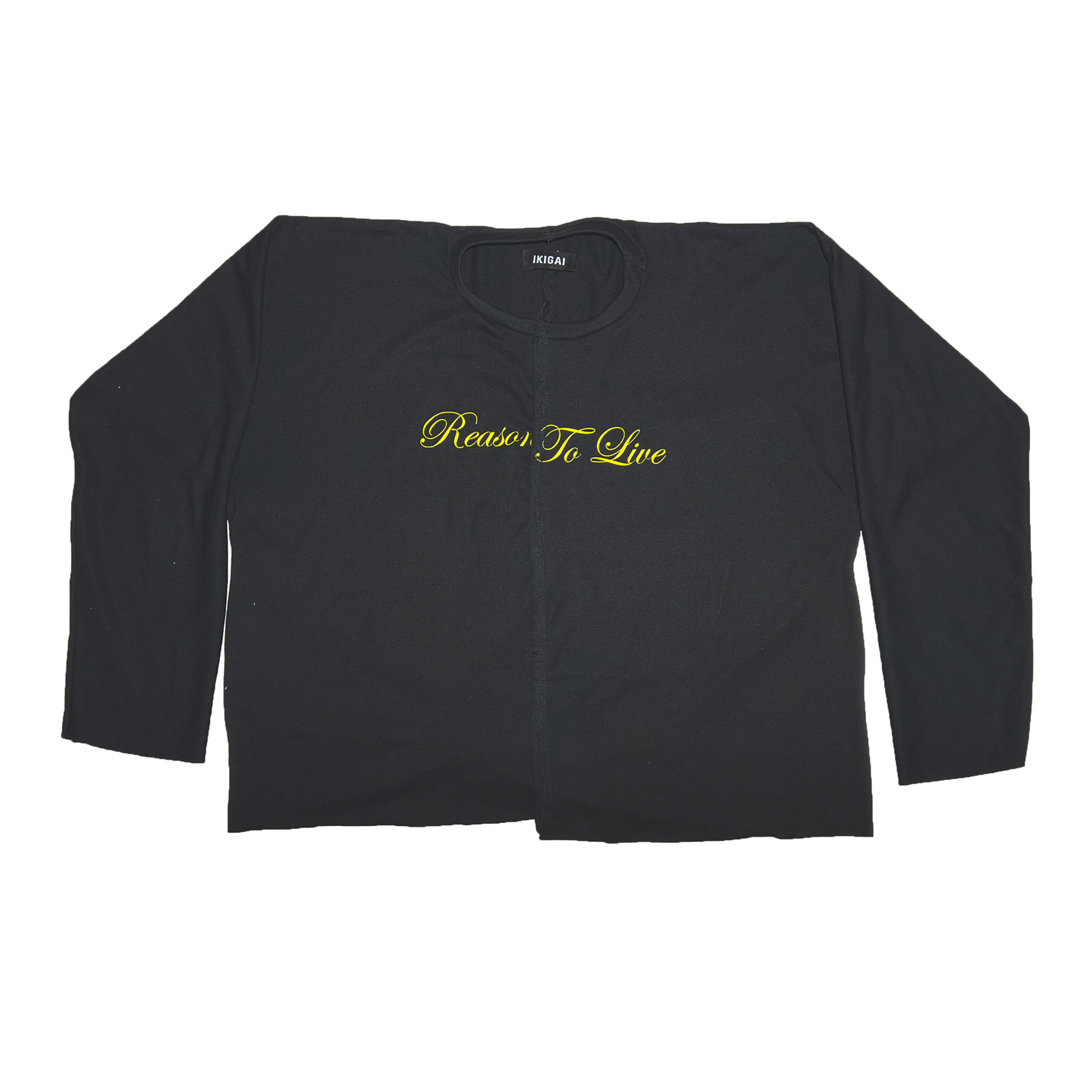 DROP X TSHIRT MANGA LARGA IKIGAI REASON TO LIVE  - NEGRO