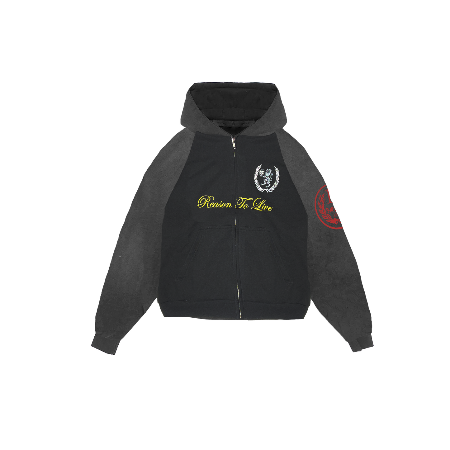 DROP 11 HOODIE RTL ZIP UP NEGRO / GRIS