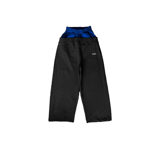 PANTALON DE BUZO BAGGY NEGRO AZUL